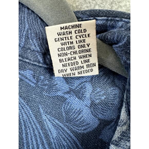 Vintage Silk Circa 1969 Button Down Men's XL Blue Short Sleeve Hawaiian Linen - Picture 7 of 11